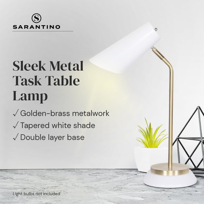 Electric Reading Light Table Lamp Brass Finish - White - Home & Garden > Lighting - Rivercity House & Home Co. (ABN 18 642 972 209) - Affordable Modern Furniture Australia