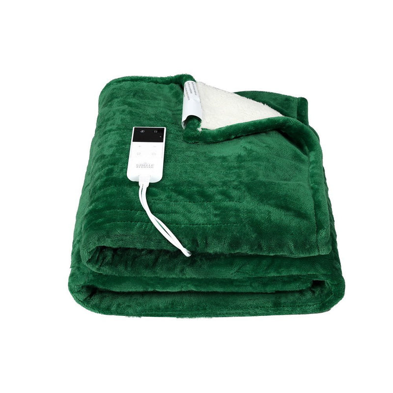 Electric Throw Rug Heated Blanket Double Sided Green - Home & Garden > Bedding - Rivercity House & Home Co. (ABN 18 642 972 209) - Affordable Modern Furniture Australia