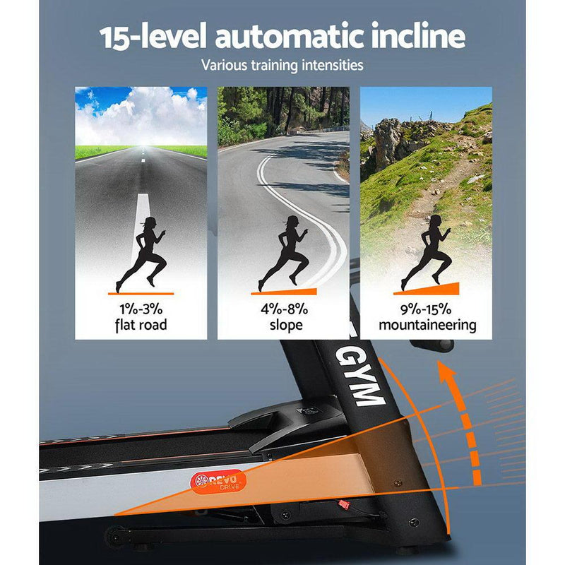 Electric Treadmill 450mm 18kmh 3.5HP Auto Incline Home Gym Machine - Rivercity House & Home Co. (ABN 18 642 972 209) - Affordable Modern Furniture Australia