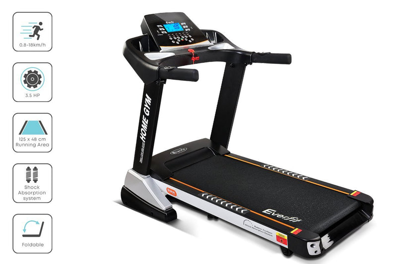 Electric Treadmill 48cm Incline Running Home Gym Fitness Machine Black - Rivercity House & Home Co. (ABN 18 642 972 209) - Affordable Modern Furniture Australia