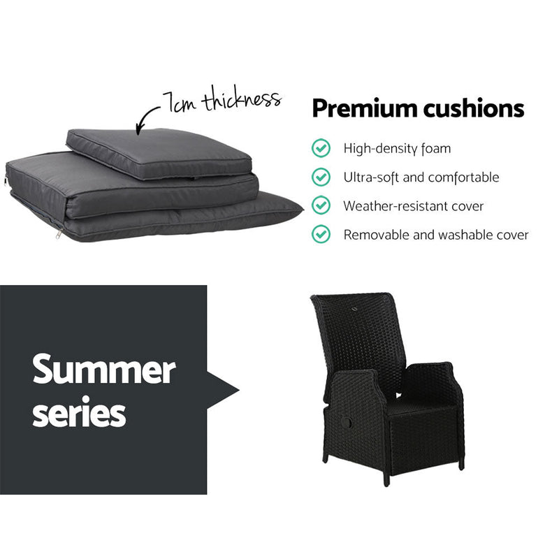 Elizabeth Wicker Recliner Chair (Black) - Furniture > Outdoor - Rivercity House & Home Co. (ABN 18 642 972 209) - Affordable Modern Furniture Australia