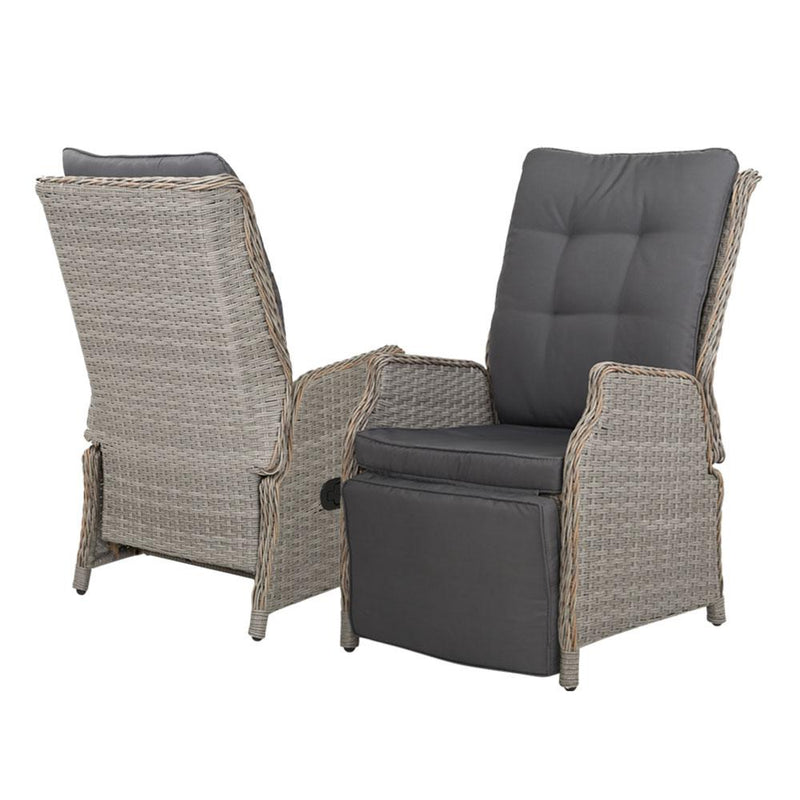 Elizabeth Wicker Recliner Chair (Grey) - Furniture - Rivercity House And Home Co.