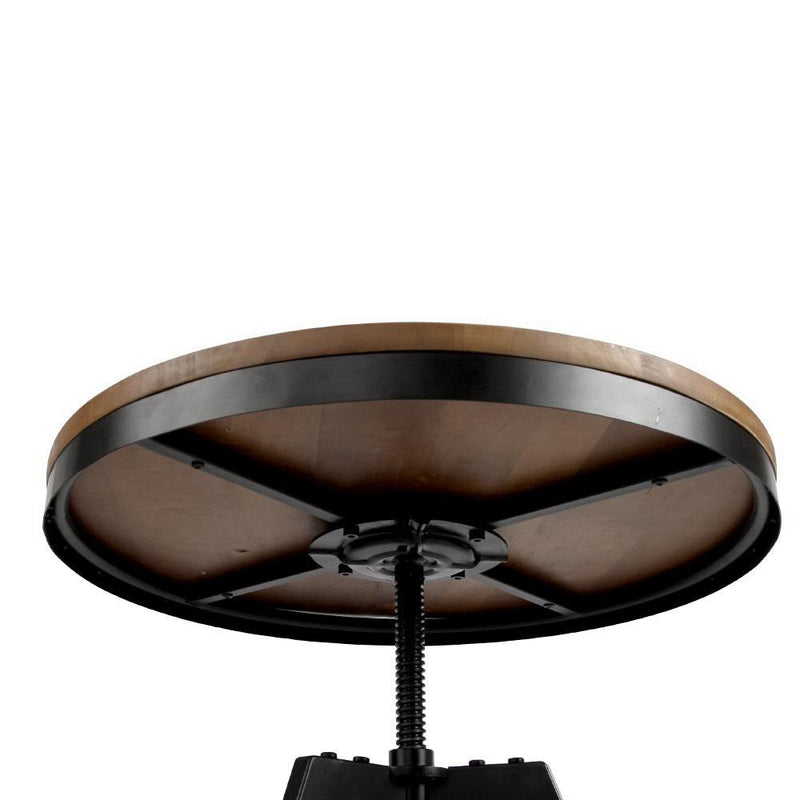 Elm Wood Round Dining Table - Dark Brown - Rivercity House & Home Co. (ABN 18 642 972 209) - Affordable Modern Furniture Australia