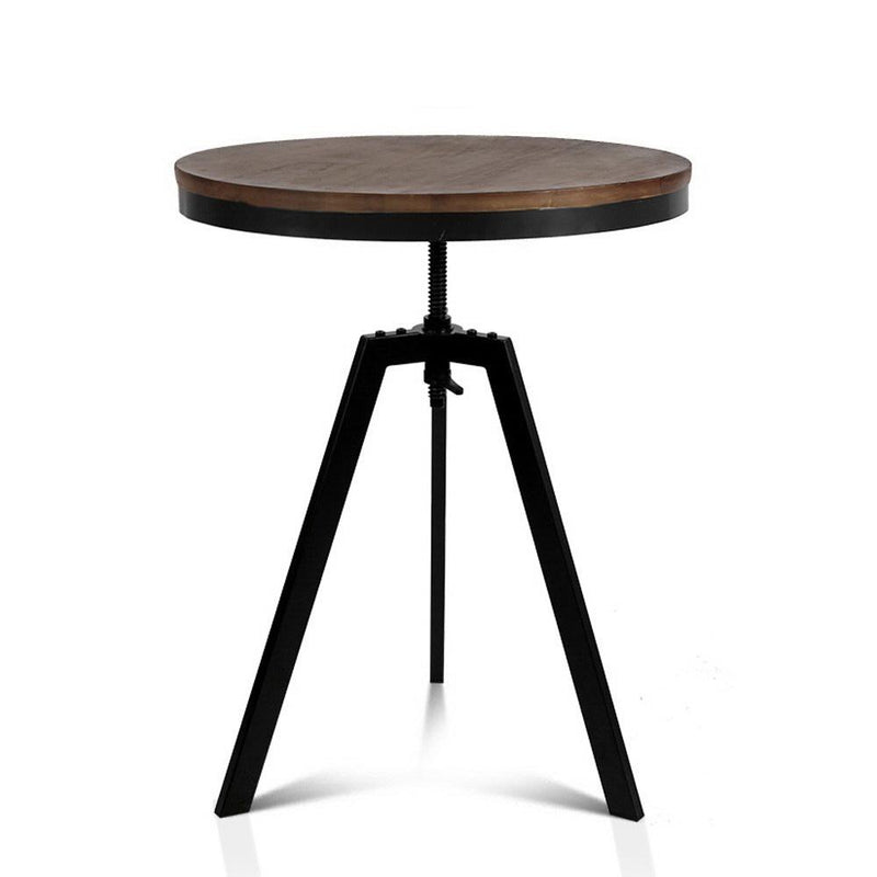 Elm Wood Round Dining Table - Dark Brown - Rivercity House & Home Co. (ABN 18 642 972 209) - Affordable Modern Furniture Australia