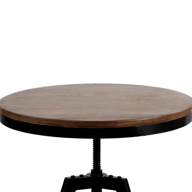 Elm Wood Round Dining Table - Dark Brown - Rivercity House & Home Co. (ABN 18 642 972 209) - Affordable Modern Furniture Australia