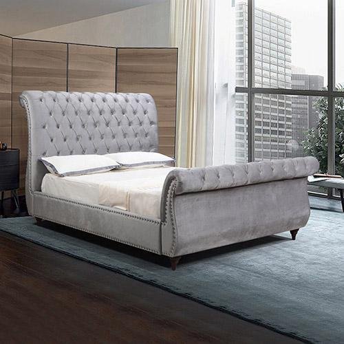 Elsa Deluxe King Bed Frame Navy Grey - Furniture > Bedroom - Rivercity House & Home Co. (ABN 18 642 972 209) - Affordable Modern Furniture Australia