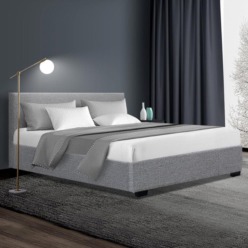 Elwood Storage Double Bed Frame Grey - Rivercity House & Home Co. (ABN 18 642 972 209) - Affordable Modern Furniture Australia