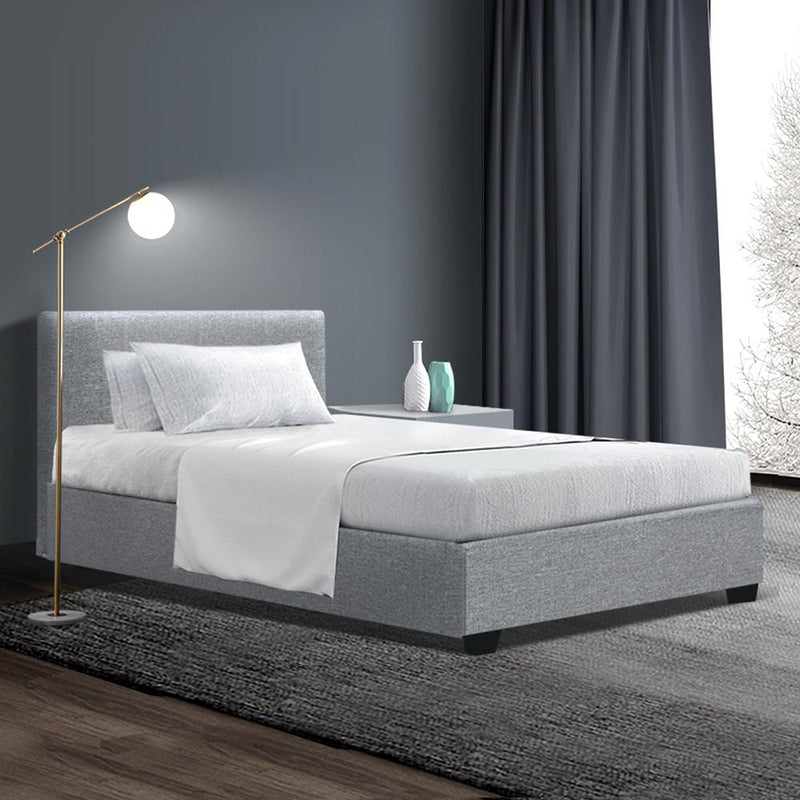 Elwood Storage King Single Bed Frame Grey - Rivercity House & Home Co. (ABN 18 642 972 209) - Affordable Modern Furniture Australia