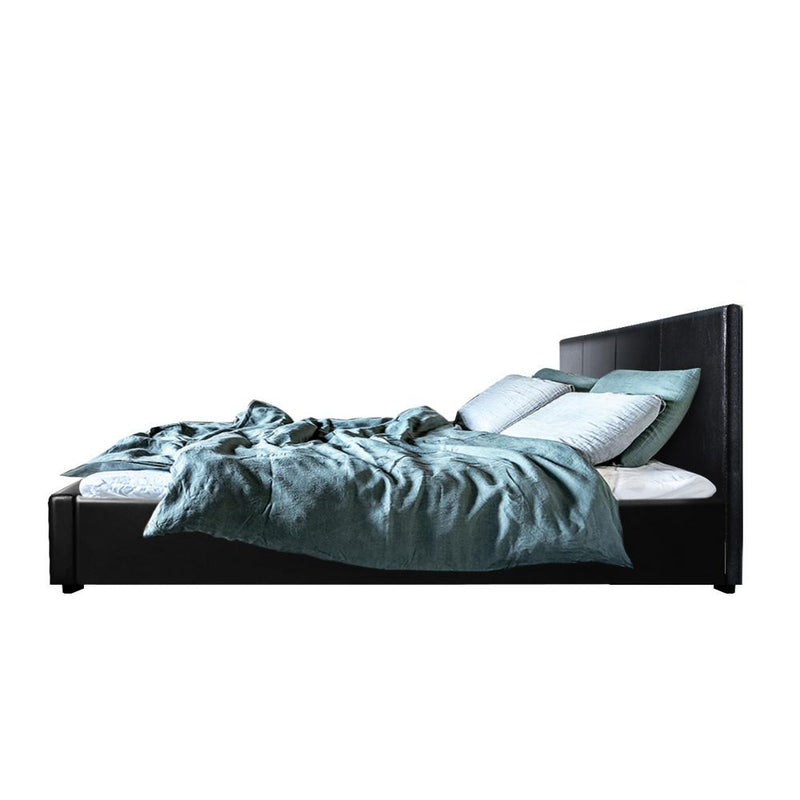 Elwood Storage Queen Bed Frame Black - Rivercity House & Home Co. (ABN 18 642 972 209) - Affordable Modern Furniture Australia