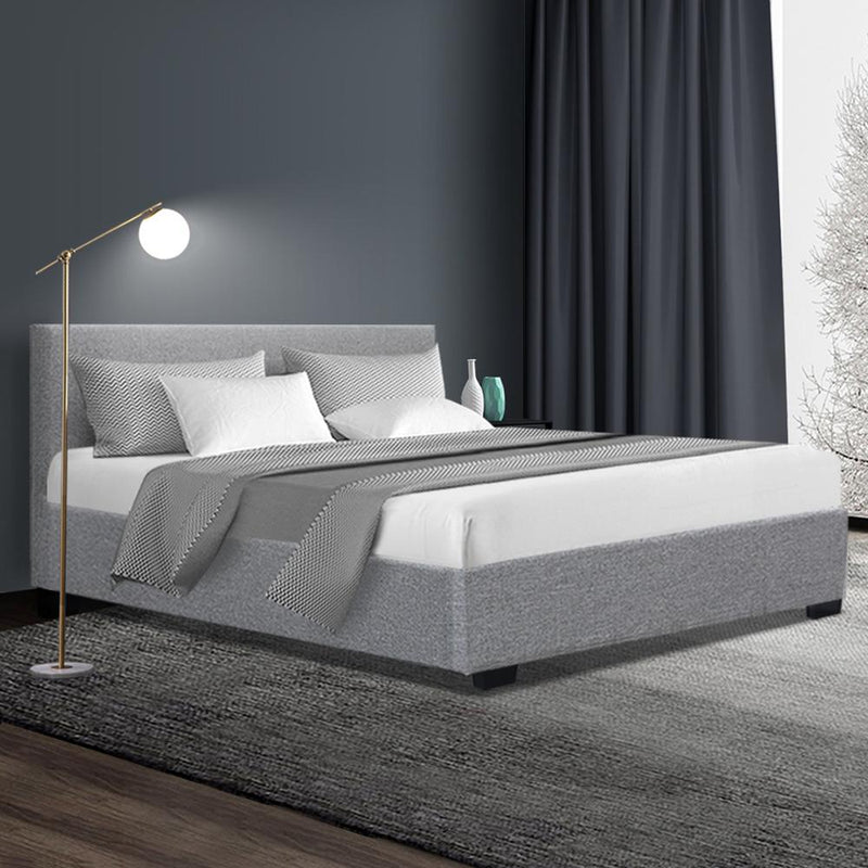 Elwood Storage Queen Bed Frame Grey - Rivercity House & Home Co. (ABN 18 642 972 209) - Affordable Modern Furniture Australia