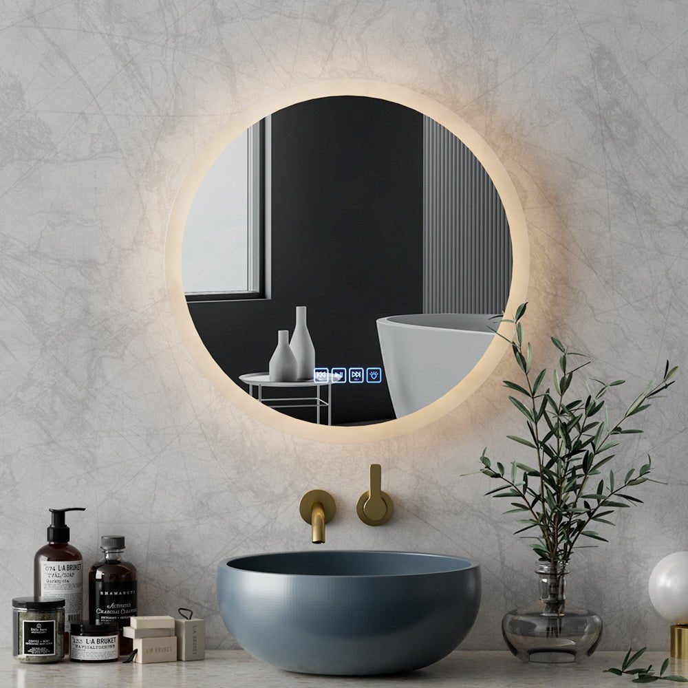 Embellir Bluetooth LED Wall Mirror With Light 50CM Bathroom Decor Round Mirrors - Health & Beauty > Makeup Mirrors - Rivercity House & Home Co. (ABN 18 642 972 209) - Affordable Modern Furniture Australia