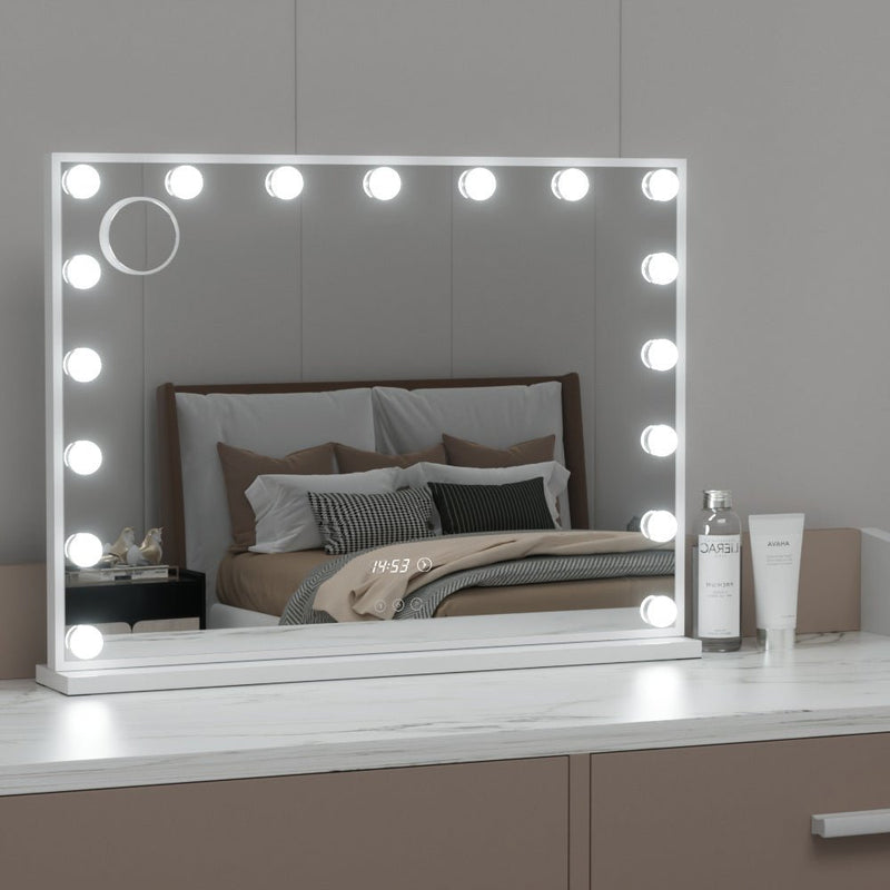 Makeup Mirror Hollywood 80x60cm 17 LED - Health & Beauty > Makeup Mirrors - Rivercity House & Home Co. (ABN 18 642 972 209) - Affordable Modern Furniture Australia