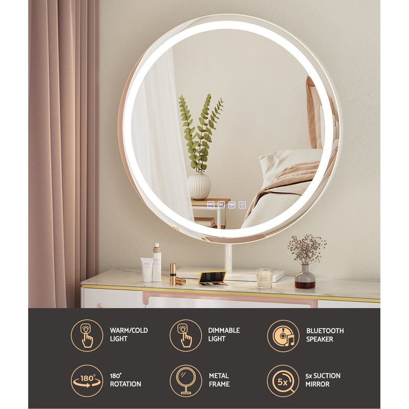 Embellir Makeup Mirror with Light Bluetooth LED Hollywood Vanity Mirrors 60CM - Furniture > Bathroom - Rivercity House & Home Co. (ABN 18 642 972 209)