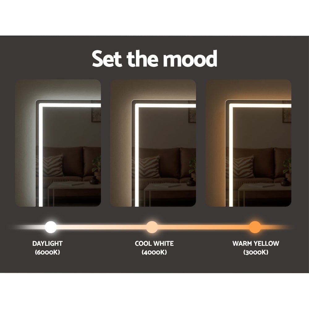 Wall Mirror 100X70CM with LED Light Bathroom Home Decor Rectangle - Health & Beauty > Makeup Mirrors - Rivercity House & Home Co. (ABN 18 642 972 209) - Affordable Modern Furniture Australia