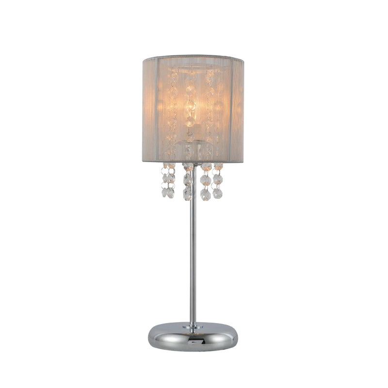 Emilia Table Lamp with Acrylic Drops - Grey Shade - Home & Garden > Lighting - Rivercity House & Home Co. (ABN 18 642 972 209)