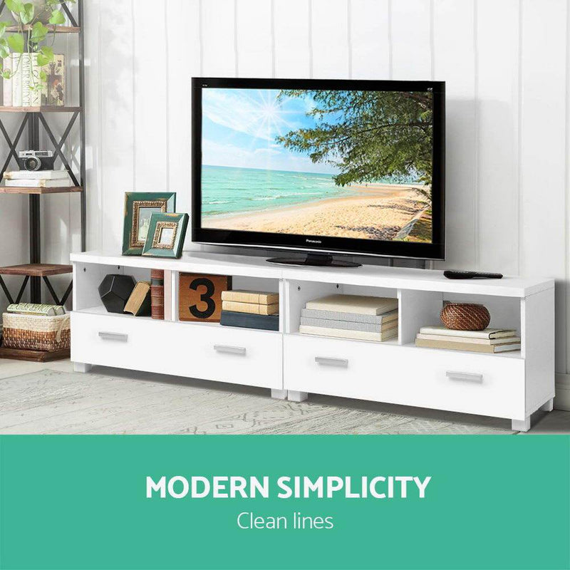 Entertainment Unit with Drawers White - Furniture - Rivercity House & Home Co. (ABN 18 642 972 209) - Affordable Modern Furniture Australia