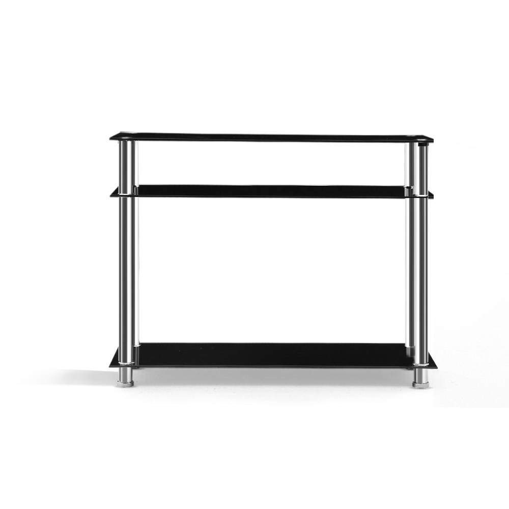 Entry Hall Console Table - Black & Silver - Rivercity House & Home Co. (ABN 18 642 972 209) - Affordable Modern Furniture Australia