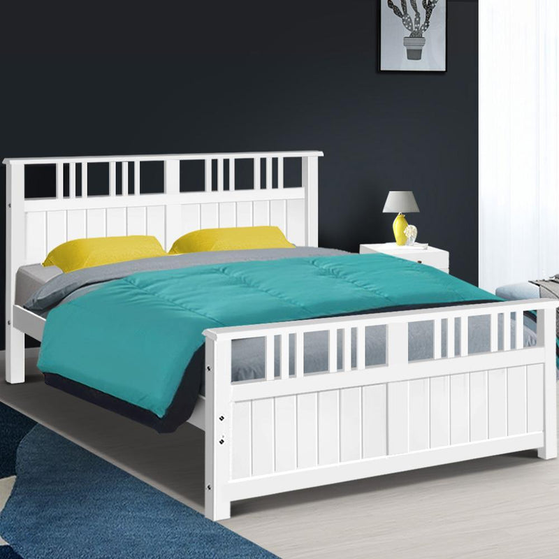Eva Timber Queen Bed Base White - Furniture > Bedroom - Rivercity House And Home Co.