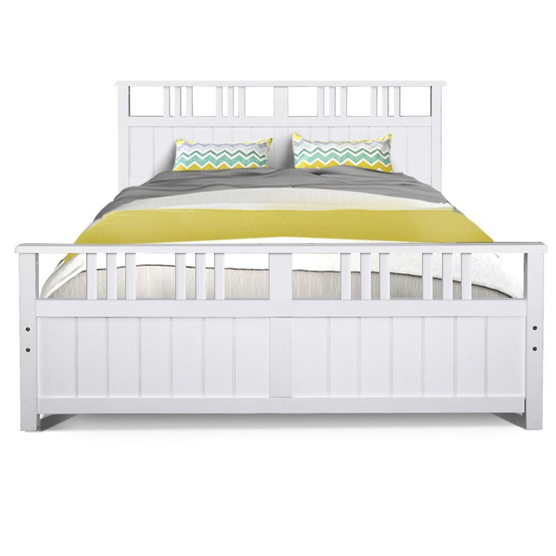 Eva Timber Queen Bed Base White - Furniture > Bedroom - Rivercity House And Home Co.