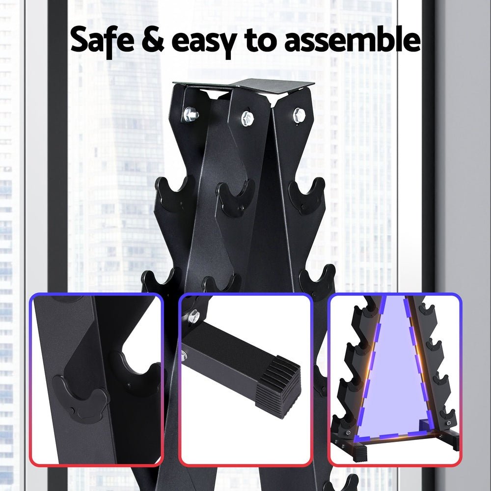 6 Tier Dumbbell Rack Home Gym Storage 200kg Capacity - Sports & Fitness > Exercise, Gym and Fitness - Rivercity House & Home Co. (ABN 18 642 972 209) - Affordable Modern Furniture Australia