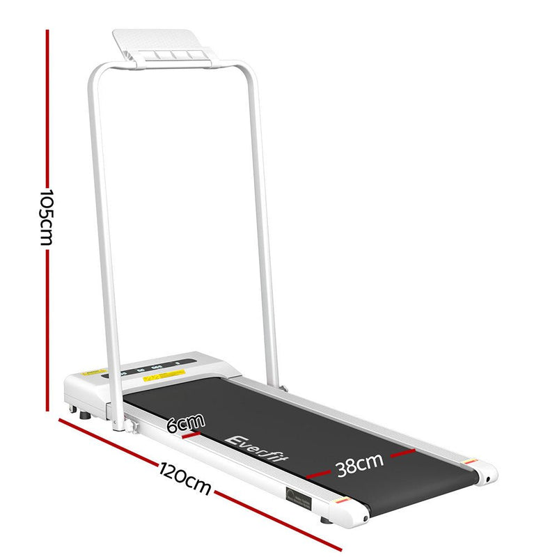 Treadmill Electric Walking Pad Home Gym Office Fitness 380mm White - Sports & Fitness > Exercise, Gym and Fitness - Rivercity House & Home Co. (ABN 18 642 972 209) - Affordable Modern Furniture Australia