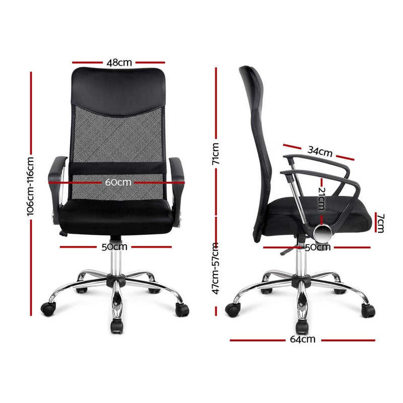 Executive High Back Office Chair (Black) - Furniture - Rivercity House & Home Co. (ABN 18 642 972 209) - Affordable Modern Furniture Australia