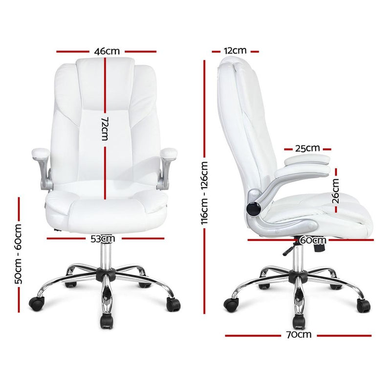 Executive Office Desk Chair (White) - Rivercity House & Home Co. (ABN 18 642 972 209) - Affordable Modern Furniture Australia