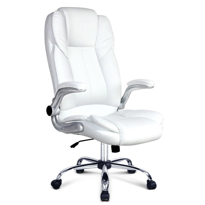 Executive Office Desk Chair (White) - Rivercity House & Home Co. (ABN 18 642 972 209) - Affordable Modern Furniture Australia
