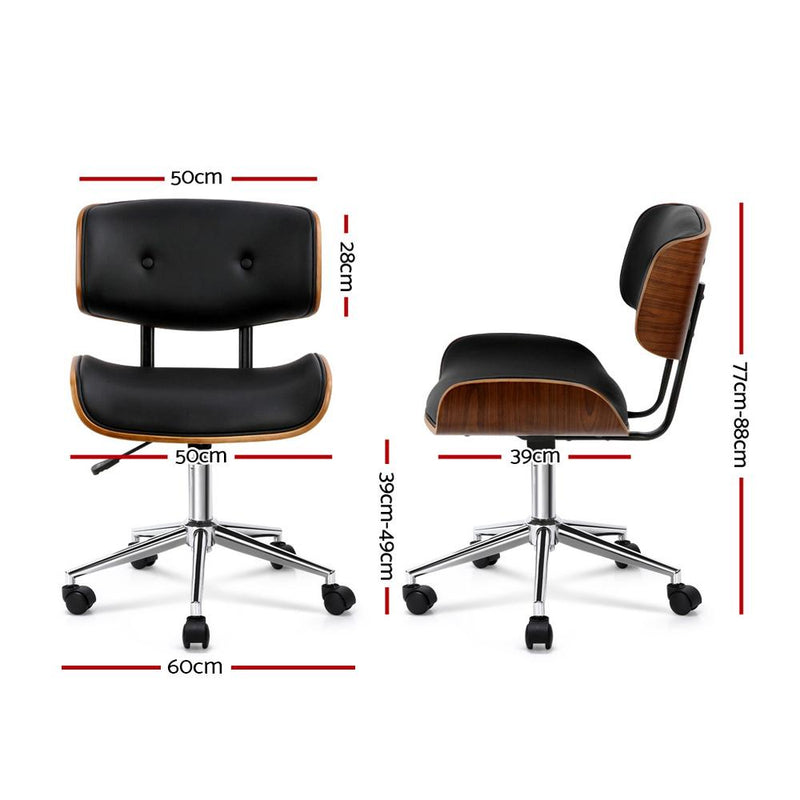 Executive Walnut Office Chair (Black) - Furniture - Rivercity House And Home Co.