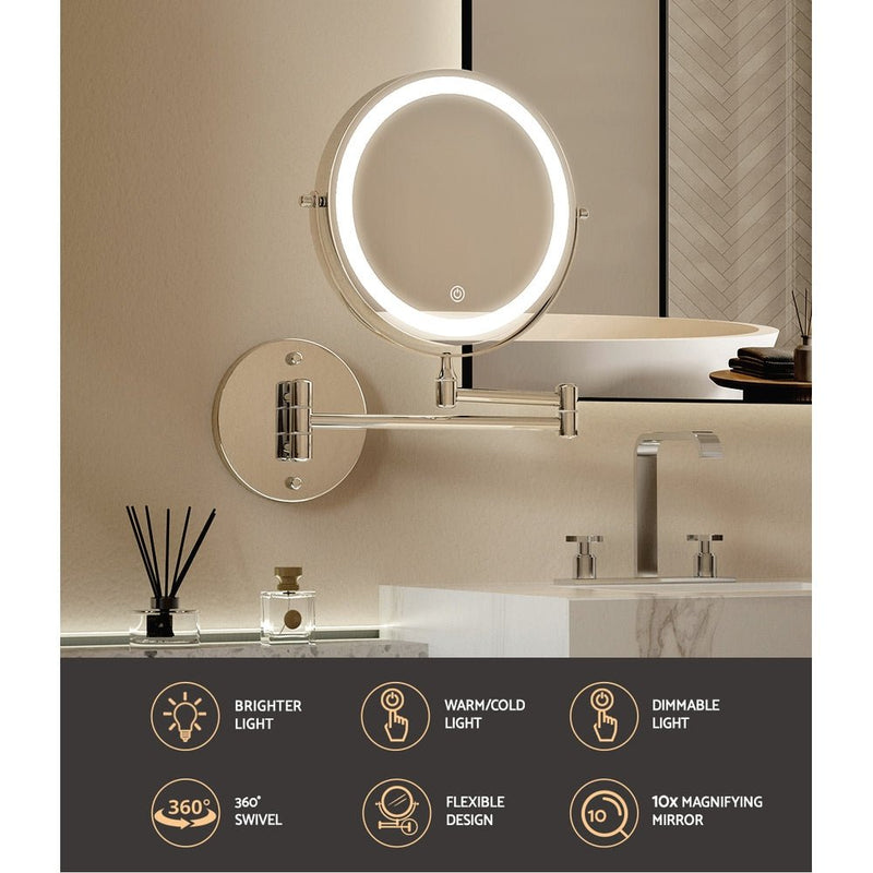 Extendable Makeup Mirror 10X Magnifying Double-Sided Bathroom Mirror - Health & Beauty > Makeup Mirrors - Rivercity House & Home Co. (ABN 18 642 972 209) - Affordable Modern Furniture Australia
