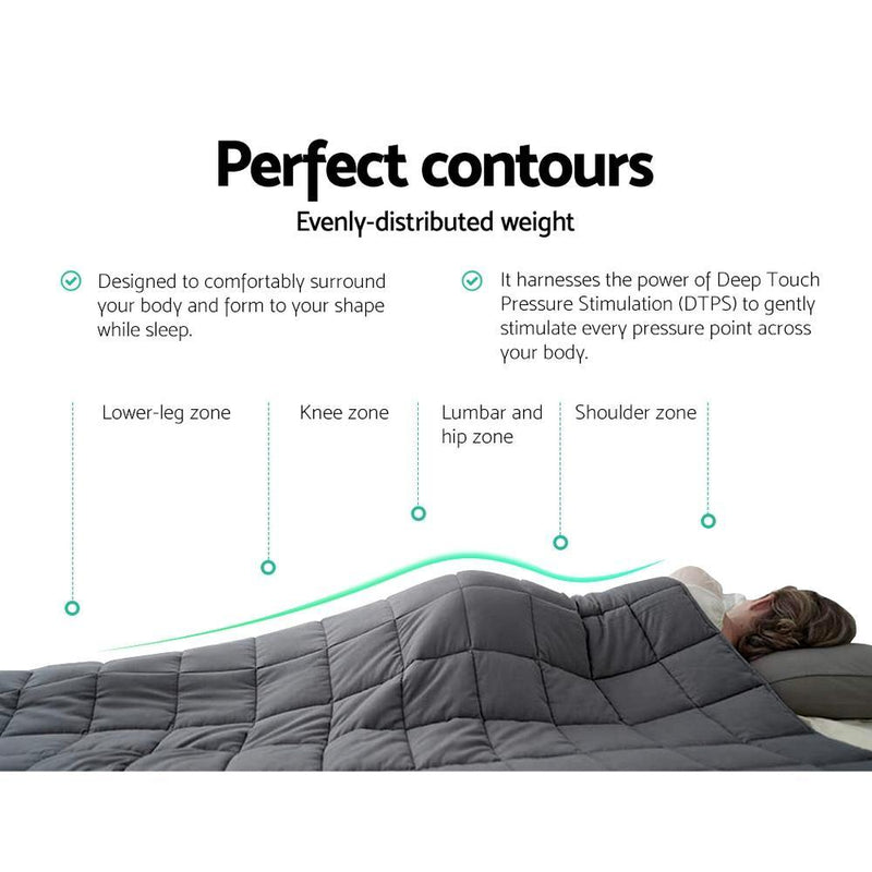 Small Kids Weighted Calming Blanket 2.3KG Dark Grey - Rivercity House & Home Co. (ABN 18 642 972 209) - Affordable Modern Furniture Australia
