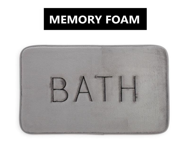 Extra Thick Memory Foam & Super Comfort Bath Rug Mat for Bathroom (60 x 40 cm, Grey) - Home & Garden > Bathroom Accessories - Rivercity House & Home Co. (ABN 18 642 972 209) - Affordable Modern Furniture Australia