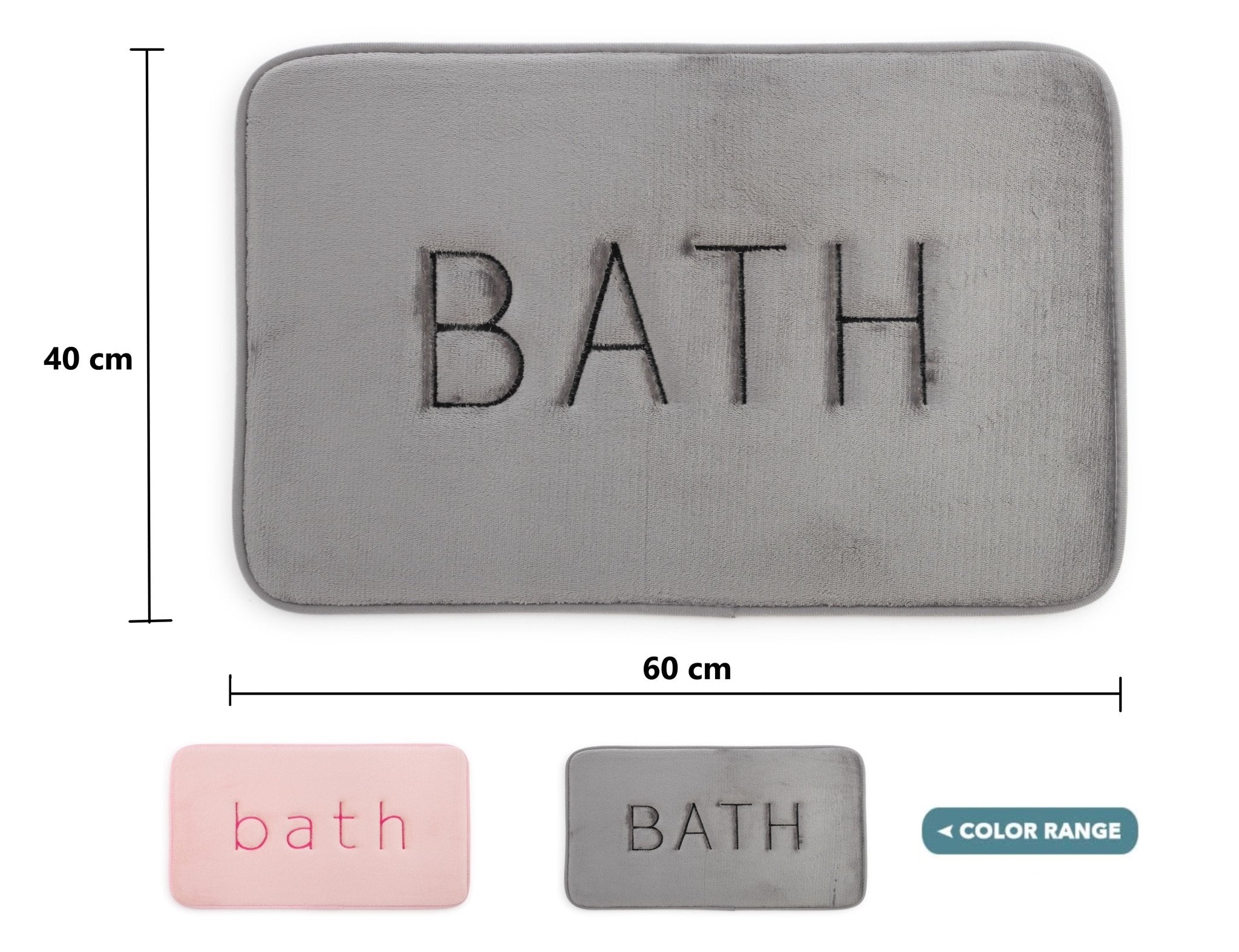 Extra Thick Memory Foam & Super Comfort Bath Rug Mat for Bathroom (60 x 40 cm, Grey) - Home & Garden > Bathroom Accessories - Rivercity House & Home Co. (ABN 18 642 972 209) - Affordable Modern Furniture Australia