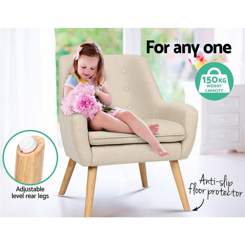 Fabric Dining Armchair - Beige - Rivercity House & Home Co. (ABN 18 642 972 209) - Affordable Modern Furniture Australia