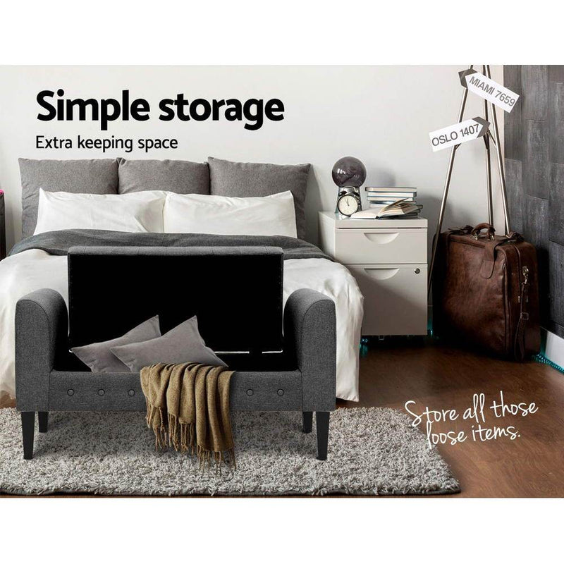 Dana Storage Ottoman Blanket Box Grey - Furniture - Rivercity House & Home Co. (ABN 18 642 972 209) - Affordable Modern Furniture Australia