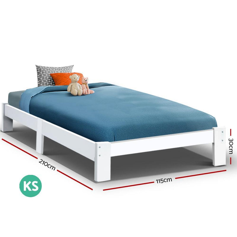 Fairy Wooden King Single Bed Frame White - Furniture > Bedroom - Rivercity House And Home Co.