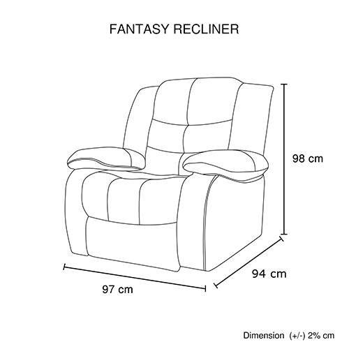 Fantasy Recliner Pu Leather 1R Brown - Rivercity House & Home Co. (ABN 18 642 972 209) - Affordable Modern Furniture Australia
