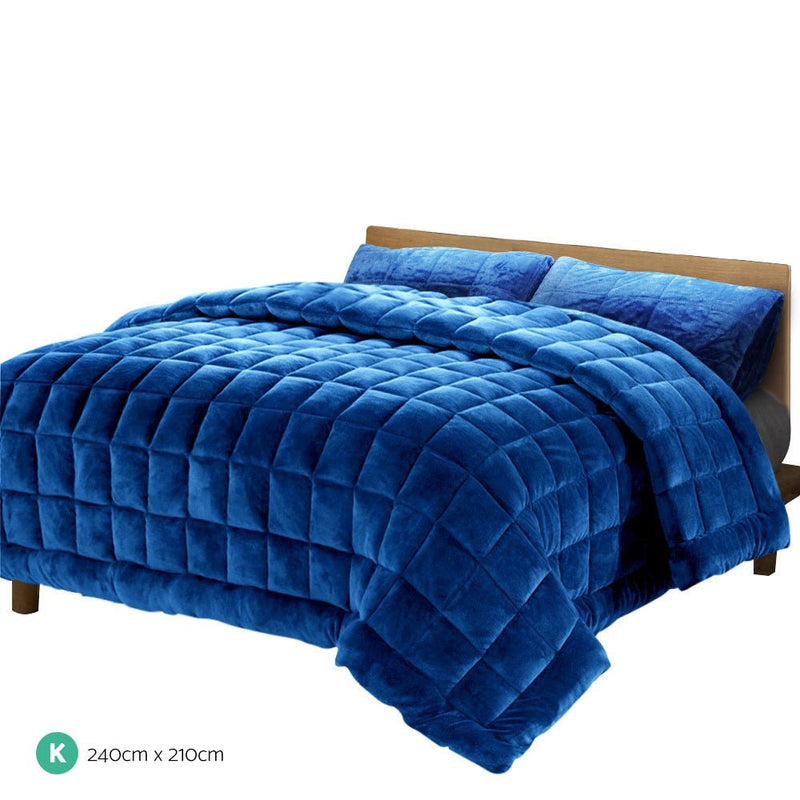 Mink Quilt Comforter King Size Navy - Rivercity House & Home Co. (ABN 18 642 972 209) - Affordable Modern Furniture Australia