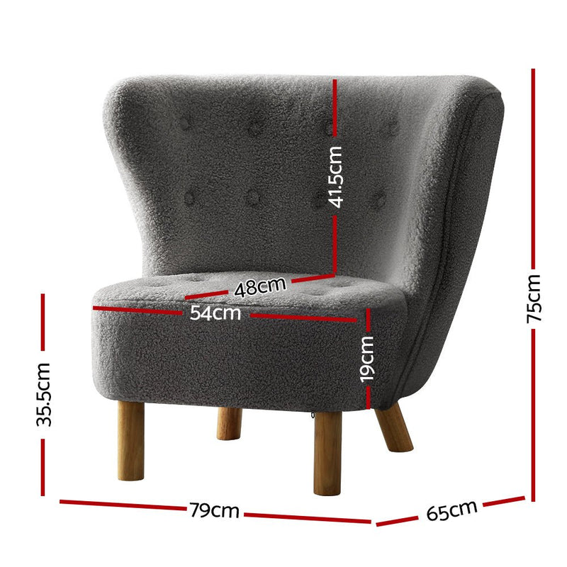 Felix Sherpa Accent Armchair - Charcoal - Furniture > Living Room - Rivercity House & Home Co. (ABN 18 642 972 209)