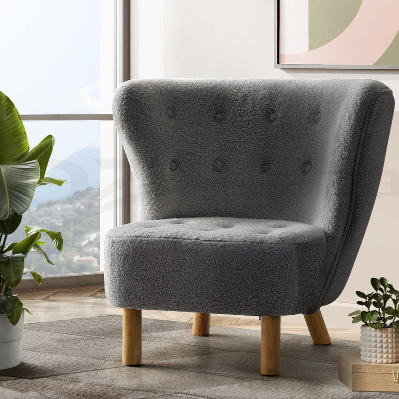 Felix Sherpa Accent Armchair - Charcoal - Furniture > Living Room - Rivercity House & Home Co. (ABN 18 642 972 209)