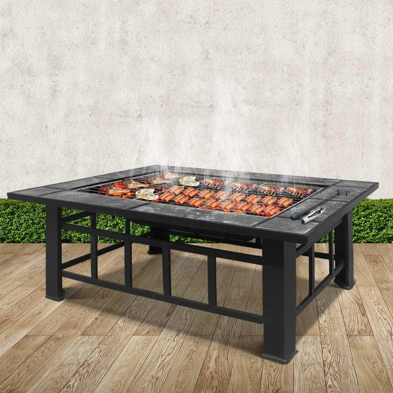 Fire Pit BBQ Grill Table Outdoor Garden Patio Camping Wood Charcoal Fireplace - Rivercity House & Home Co. (ABN 18 642 972 209) - Affordable Modern Furniture Australia