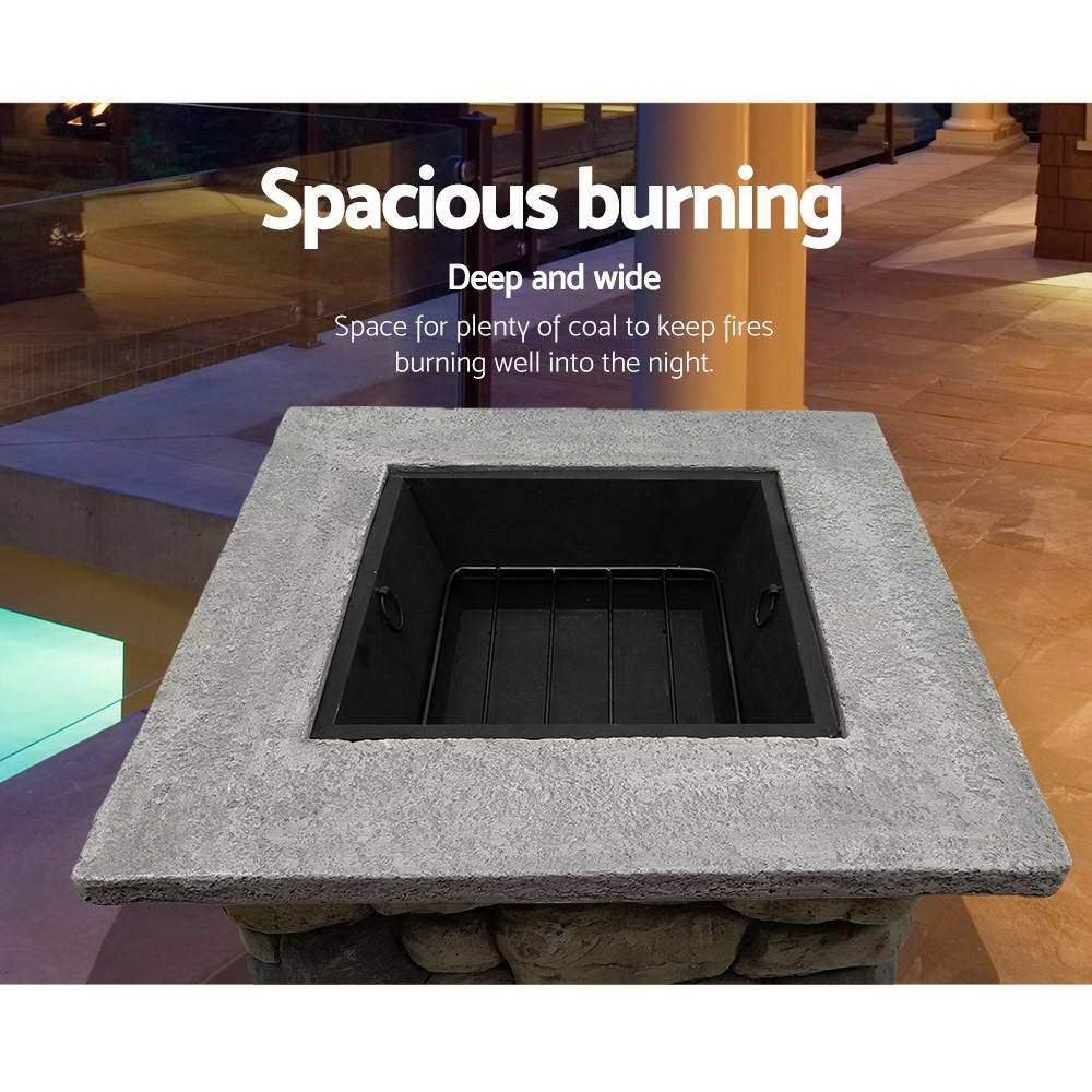 Fire Pit Outdoor Table Charcoal Garden Fireplace Backyard Firepit Heater - Rivercity House & Home Co. (ABN 18 642 972 209) - Affordable Modern Furniture Australia