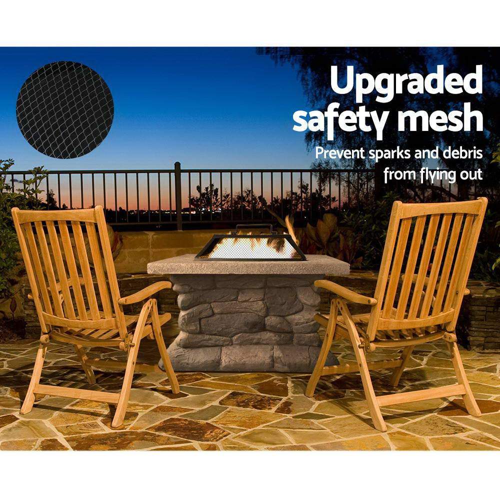 Fire Pit Outdoor Table Charcoal Garden Fireplace Backyard Firepit Heater - Rivercity House & Home Co. (ABN 18 642 972 209) - Affordable Modern Furniture Australia