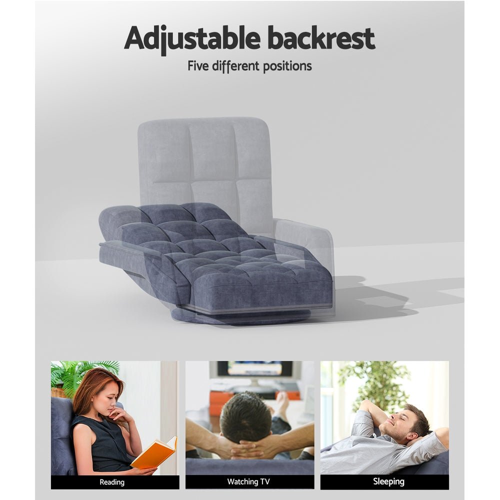 Floor Lounge Recliner Charcoal - Furniture > Living Room - Rivercity House & Home Co. (ABN 18 642 972 209) - Affordable Modern Furniture Australia