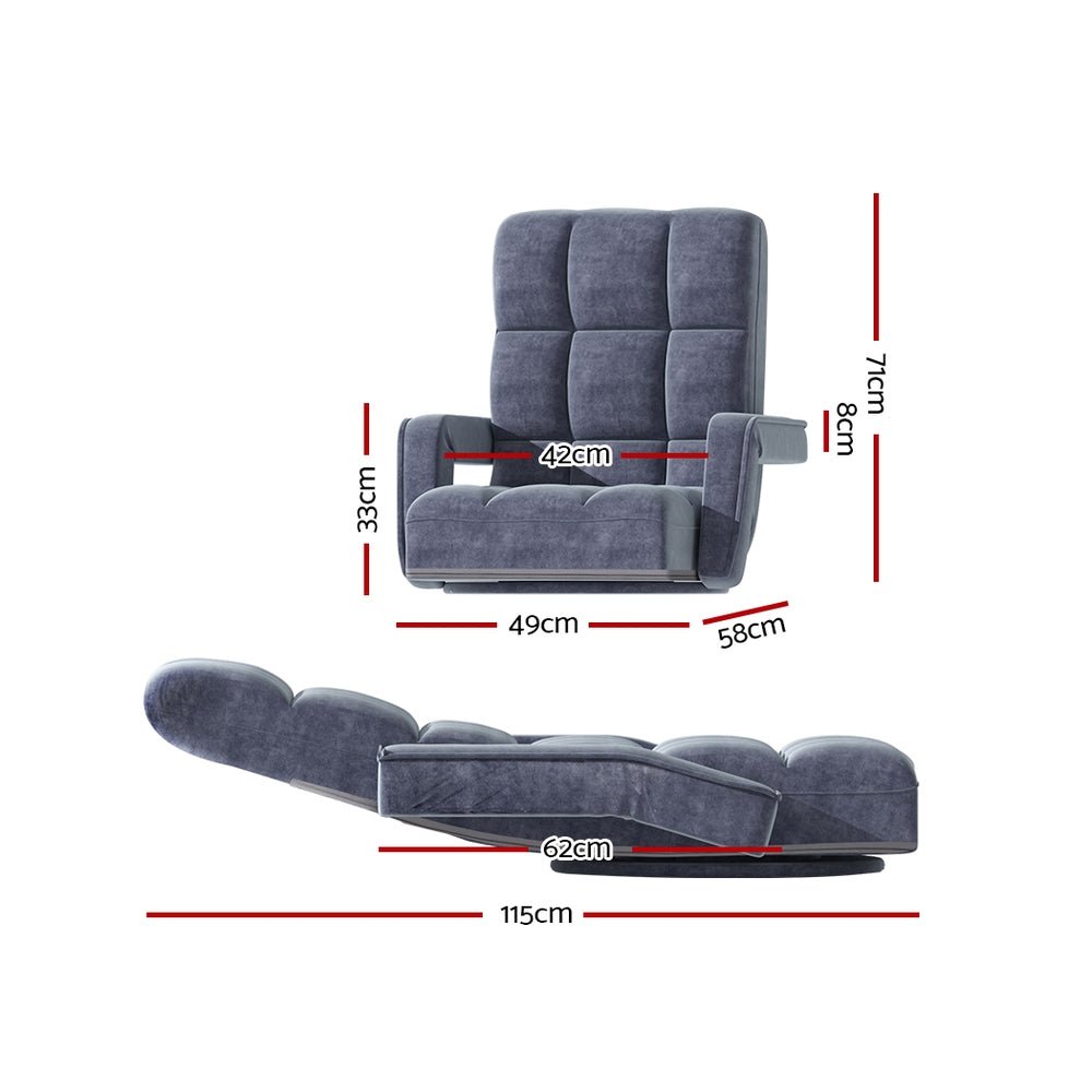 Floor Lounge Recliner Charcoal - Furniture > Living Room - Rivercity House & Home Co. (ABN 18 642 972 209) - Affordable Modern Furniture Australia