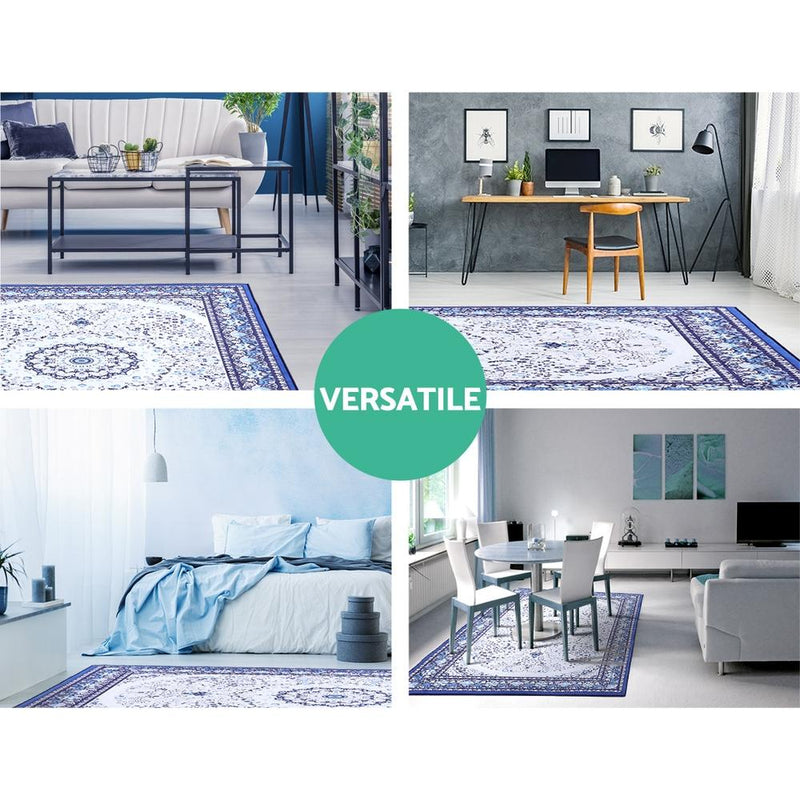 Floor Rug Soft Blue Vintage 200cm x 290cm - Rivercity House & Home Co. (ABN 18 642 972 209) - Affordable Modern Furniture Australia