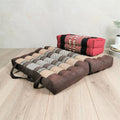 Foldable Meditation Cushion Brown with Seating Block Set Brown & Red