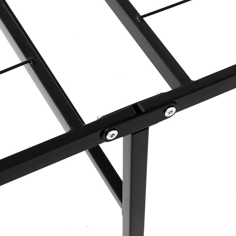 Foldable Metal King Single Bed Frame Black - Furniture > Bedroom - Rivercity House And Home Co.
