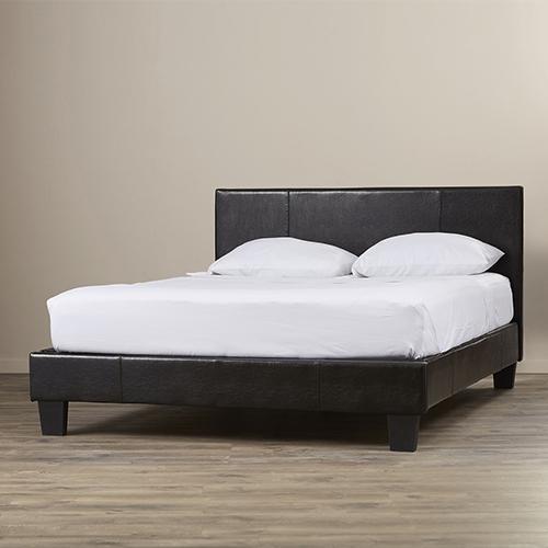Fraser PU Leather Double Bed Frame Black - Rivercity House & Home Co. (ABN 18 642 972 209) - Affordable Modern Furniture Australia