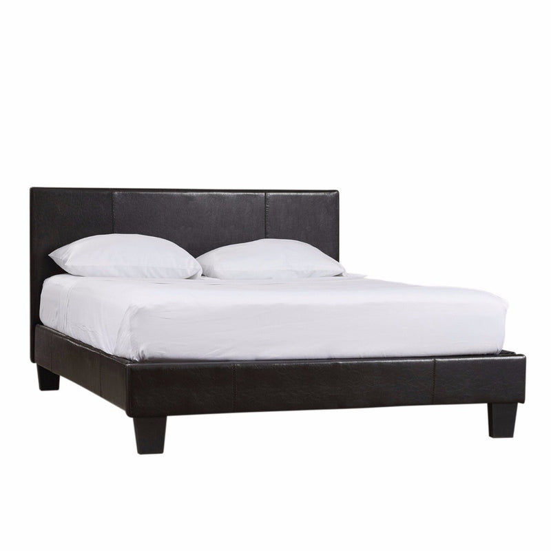 Fraser PU Leather Queen Bed Frame Black - Rivercity House & Home Co. (ABN 18 642 972 209) - Affordable Modern Furniture Australia